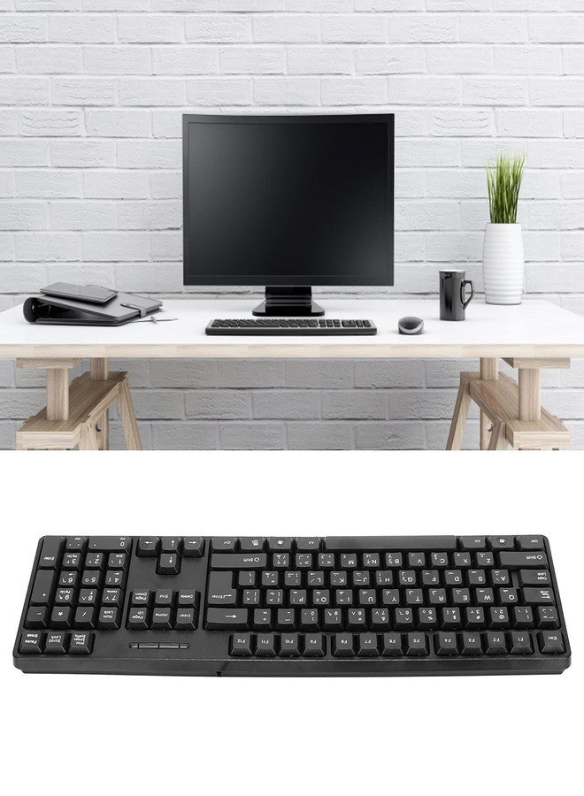 Asixxsix Mechanical Gaming Keyboard, Fast Responsiveness Arabic English USB Wired Keyboard Ergonomic Design Mechanical Keyboard for PC Laptops Compatible with Game Office Entertainment - Image 2