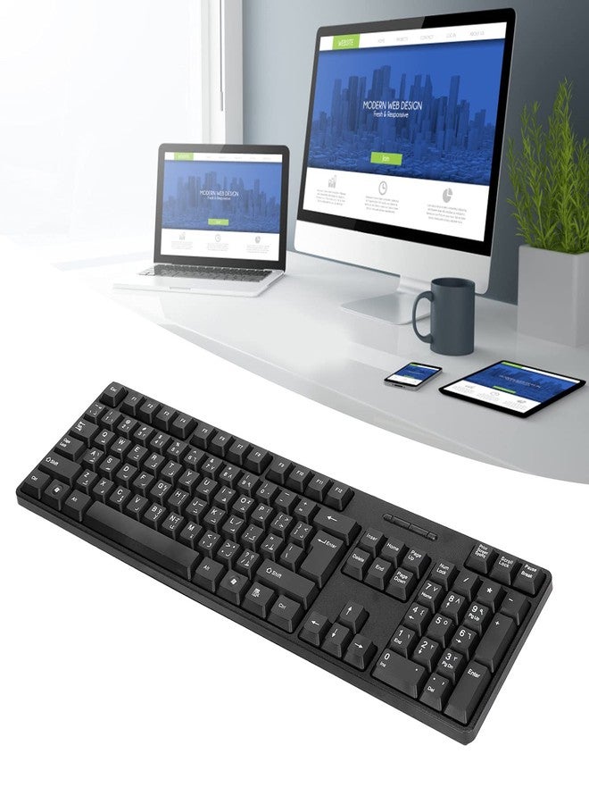 Asixxsix Mechanical Gaming Keyboard, Fast Responsiveness Arabic English USB Wired Keyboard Ergonomic Design Mechanical Keyboard for PC Laptops Compatible with Game Office Entertainment - Image 4