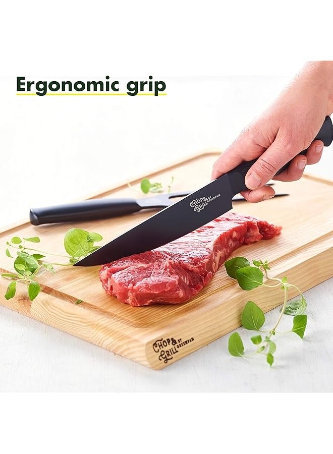 Greenpan Meatfork & Knives Set for slicing, carving, and serving meats at barbecues and gatherings with Stainless Steel Blades, Ergonomic Handles - Image 4