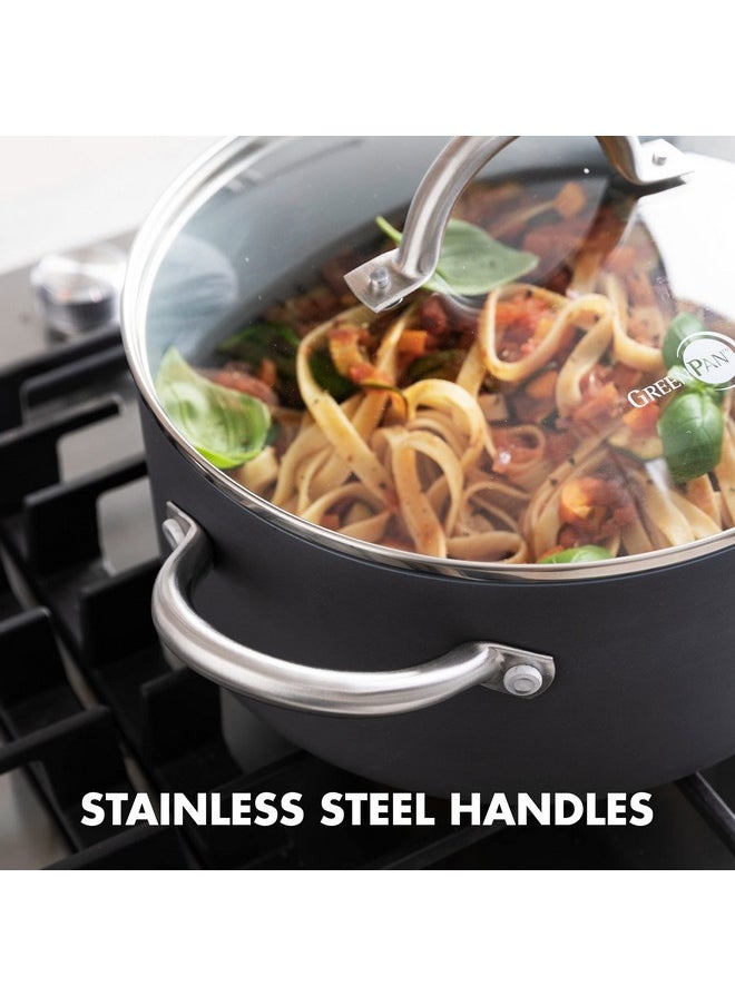 Greenpan GreenPan Lima Hard Anodized 5QT Stock Pot with Lid, Healthy Ceramic Nonstick, PFOA PFAS-Free Nontoxic Pots and Pans, Oven & Broiler Safe Cookware, Stainless Steel Handles, Grayy  - Image 2