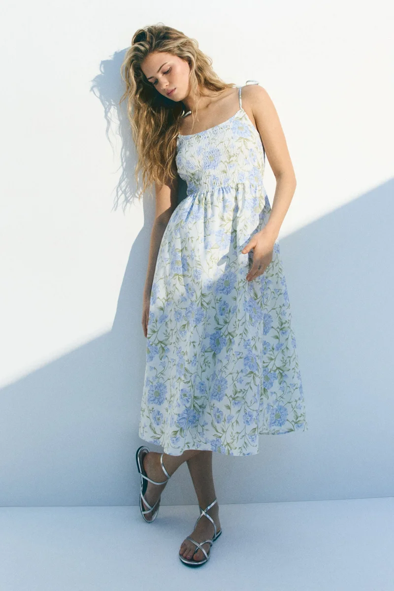 H&M Tie-strap smocked dress