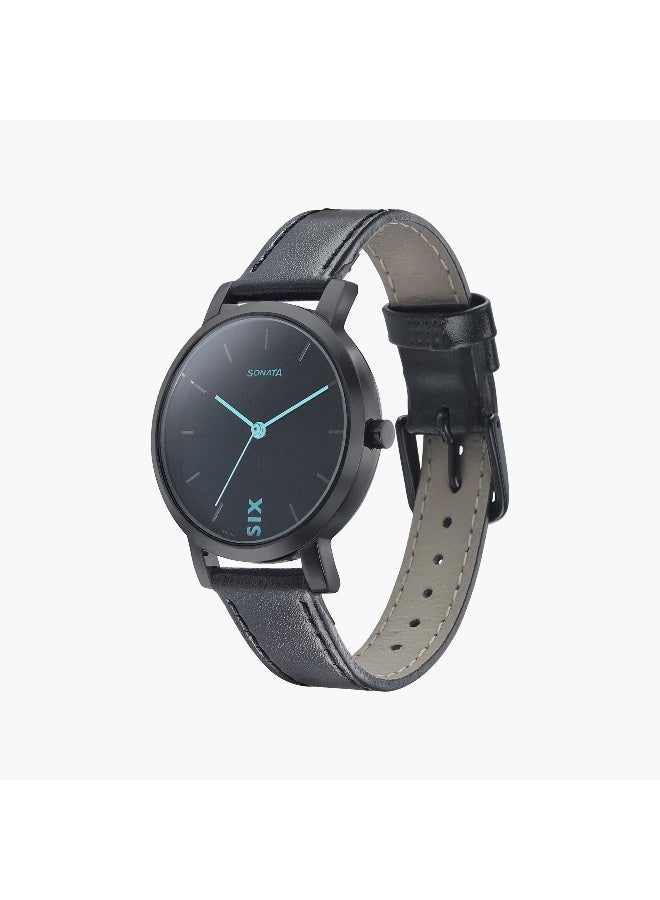 Sonata Black Analog Leather Strap Watch for Women - Image 2