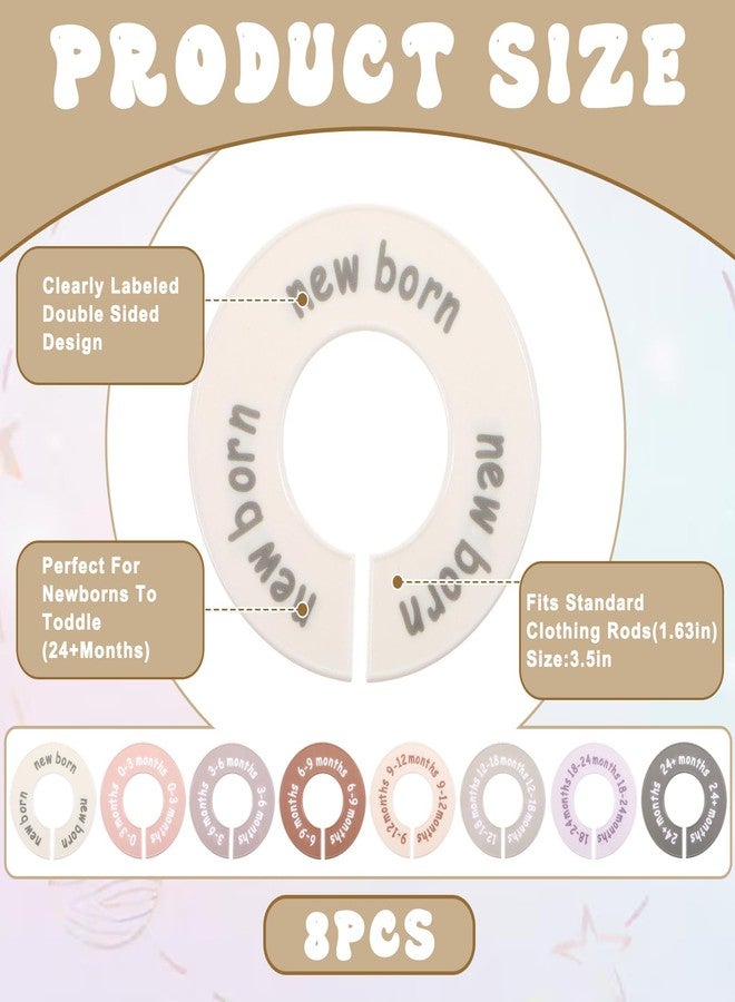 WLLHYF Baby Closet Dividers for Clothes Unisex Nursery Organizer Decor Clear Labels for Easy Sorting Fits Most Rods - Image 2