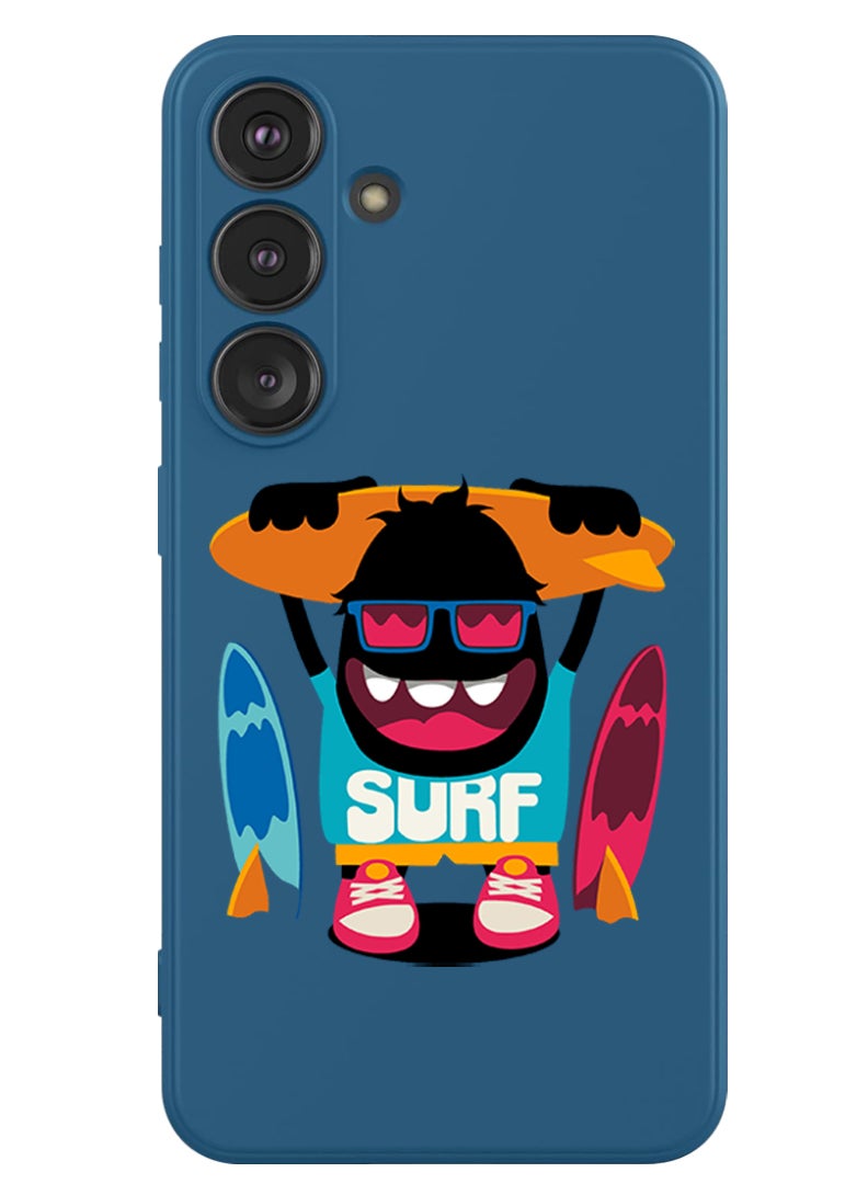 Theodor Protective Slim Fit Case Liquid Silicone Cover with Full Body Protection Anti-Scratch Shockproof Case For Samsung Galaxy S24 (Blue) - surf - Image 1