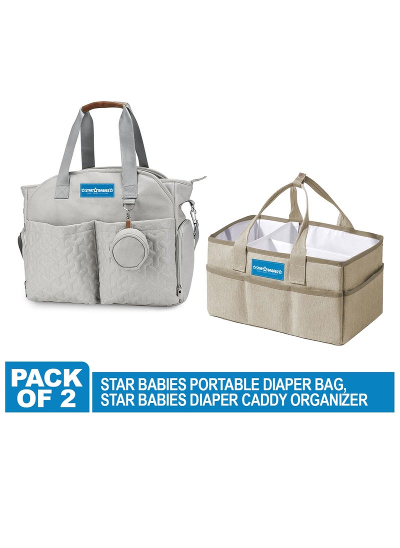 Star Babies Combo Pack of 2(Diaper portable bag with pacifier bag large capacity with Portable Diaper caddy Organizer) - Khaki - pzsku/Z202D7E36B47E7533FFCCZ/45/_/1703772161/4aebcac8-02eb-4d10-8858-77ae17704c40