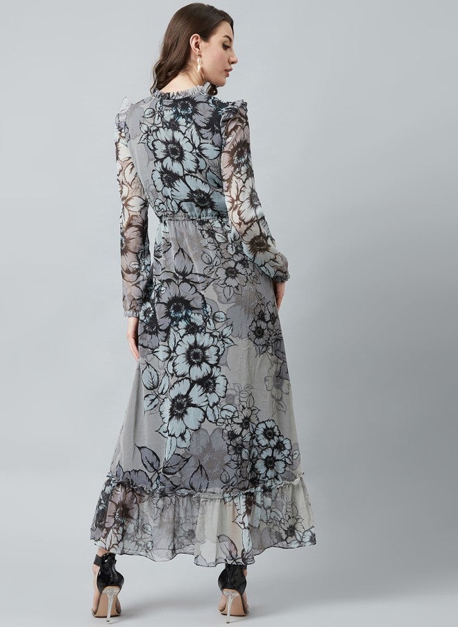 Athena Floral Printed Maxi Dress for Women - Image 5