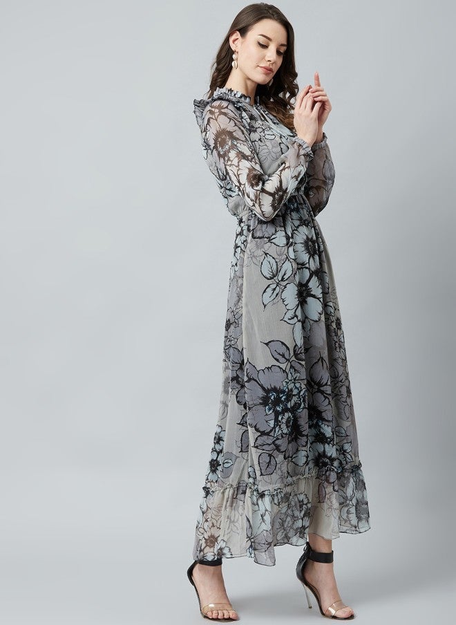 Athena Floral Printed Maxi Dress for Women - Image 3