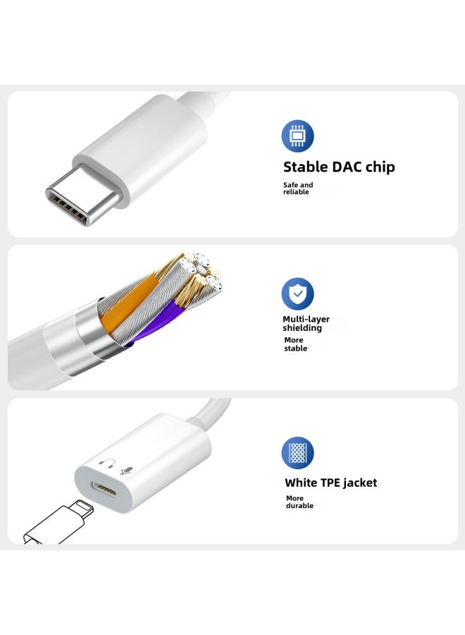 fonken Applicable To Apple 15 Adapter Type-c To Lightning Wired Headset Converter Data Cable Flash Charging Cable - Image 2