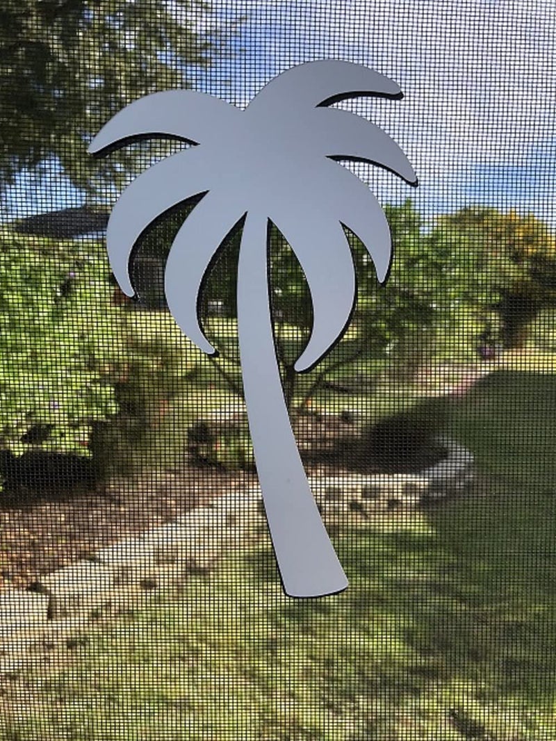 DCentral® Palm Tree Flexible Vinyl Screen Magnet; Double-Sided. White-Easier to See, Helps Stop Walking into Screens, Covers Small Tears. Size W 4.5” X 7.5. for Non-Retractable Screens, Decorative - Image 2