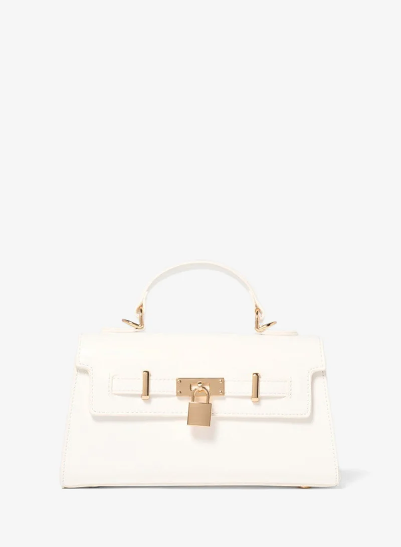 LIANA Lock Detail Top Handle Bag