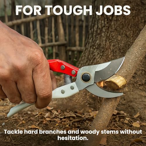 Utkarsh Assorted Hand Pruner Cutter - 1 Pc (Steel Blades) | Heavy Duty Gardening Cutter Tool | Plant Cutter for Home Garden, Wood Branch Trimmer, Sturdy Stem Scissors, Grass Cutting Accessory - Image 3