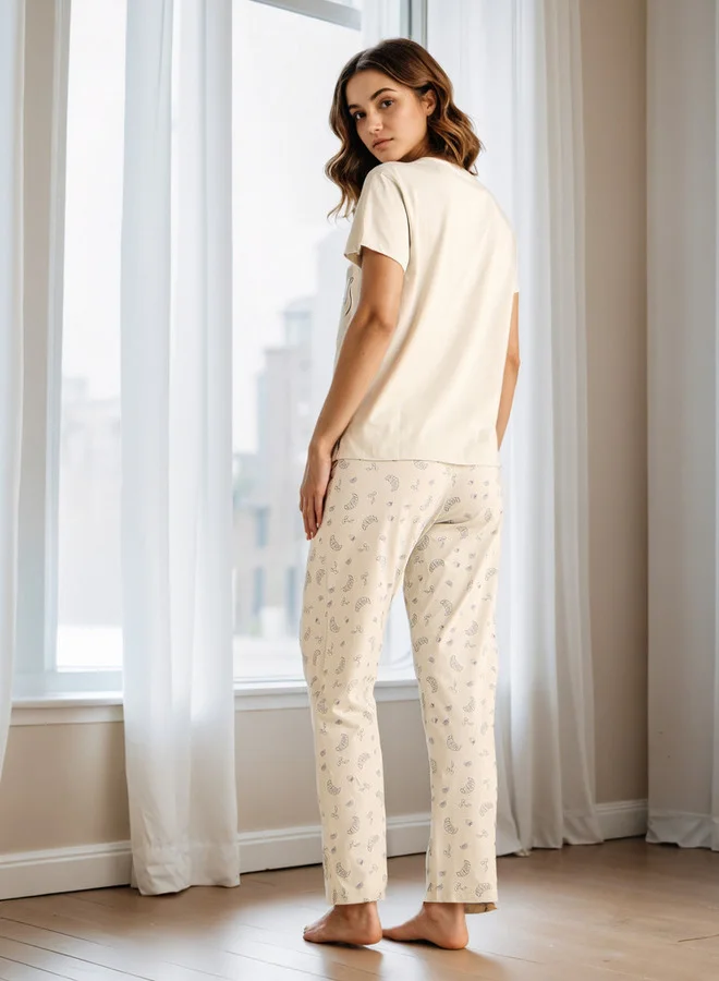 سبلاش فيڤ طقم بيجامة مطبوع