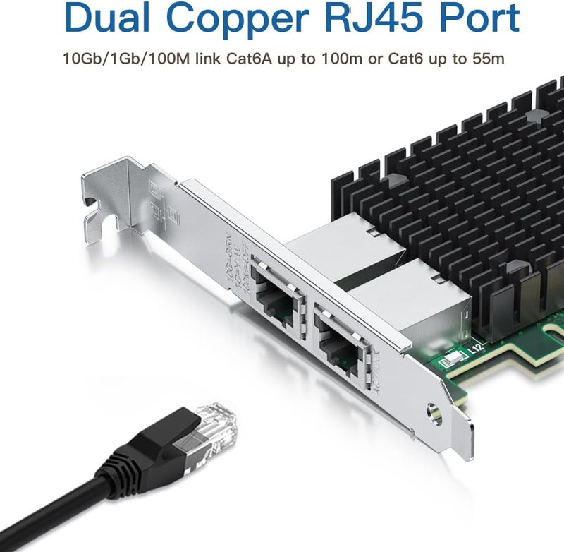 HYFIBER H!Fiber 10Gb PCI-E Network Card NIC, Dual RJ45 Copper Ports, Compare to Intel X540-T2, with Intel X540-BT2 Chip, PCIe X8, 10Gbase-T Ethernet LAN Adapter Support Windows Server/Windows/Linux/VMware ESX - Image 4
