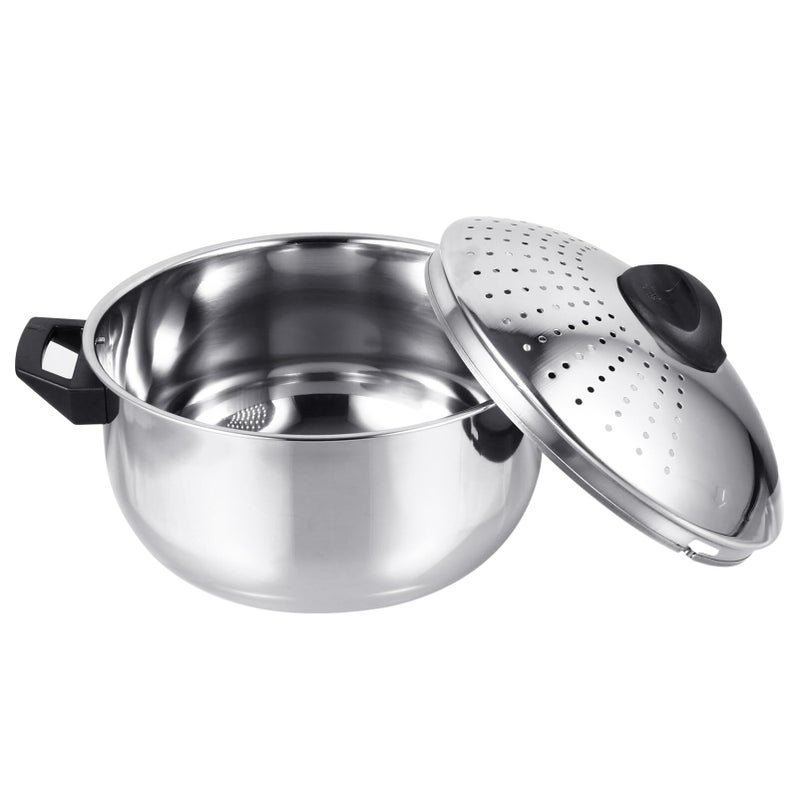 Hemoton Stainless Steel Cooking Pot Pasta Pot Noodles Cooking Pot with Strainer Kitchen Cookware 16CM63inch Diameter