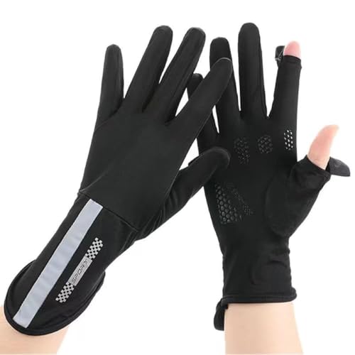 Gopendra Hand Gloves for Bike Riding for Women Sun Protection & Anti-Skid, Breathable, Open Finger Touch Screen, Driving, Cycling, Summer Cooling (Black, Hand Gloves) - Image 1