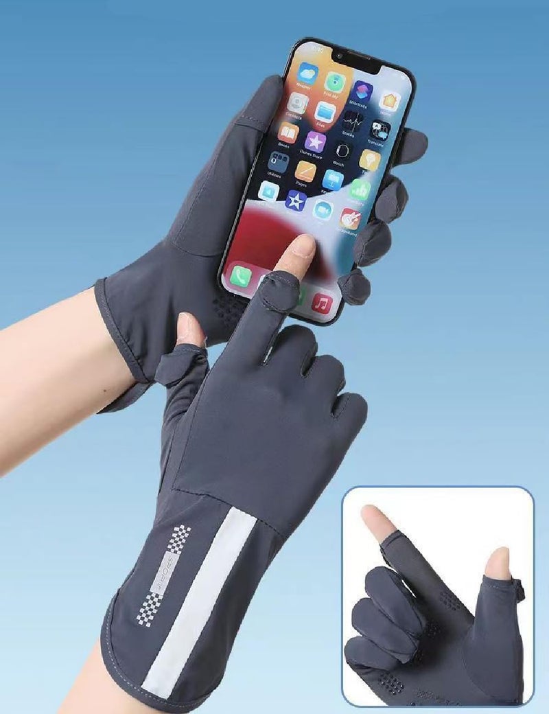 Gopendra Hand Gloves for Bike Riding for Women Sun Protection & Anti-Skid, Breathable, Open Finger Touch Screen, Driving, Cycling, Summer Cooling (Black, Hand Gloves) - Image 4