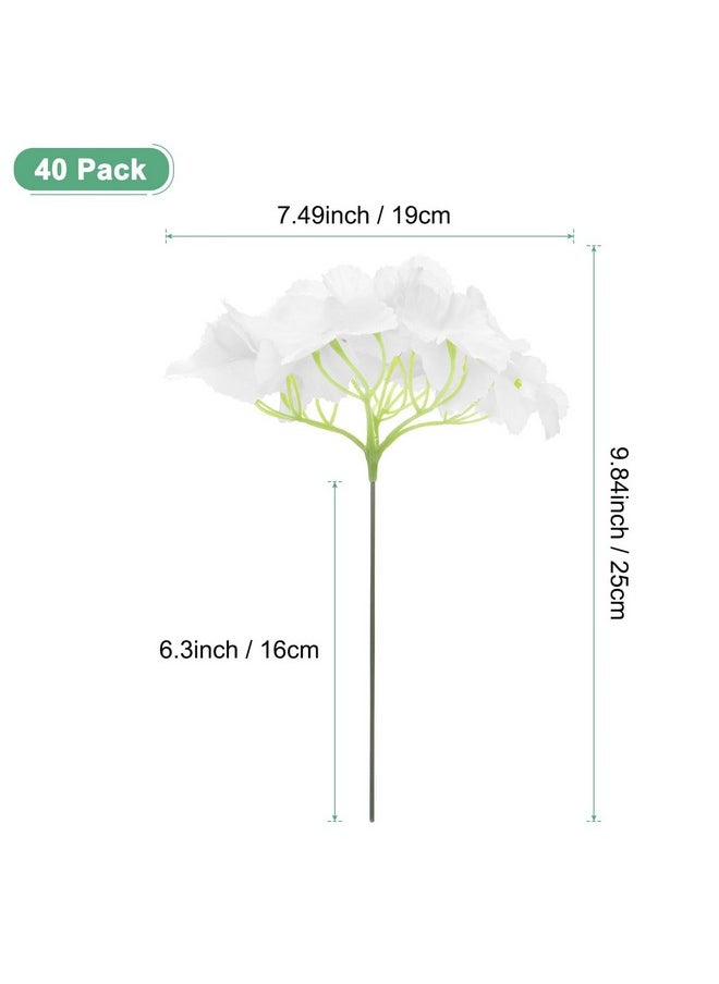 M METERXITY M METERXITY 40-Pack Silk Hydrangea Flowers, Artificial Flowers Heads with 40pcs Stems, Full Hydrangea Flowers for Home Decor/Wedding/Christmas/DIY/Party/Garden [White]  - Image 3