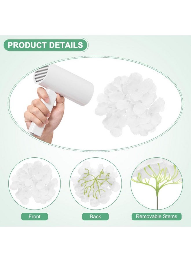 M METERXITY M METERXITY 40-Pack Silk Hydrangea Flowers, Artificial Flowers Heads with 40pcs Stems, Full Hydrangea Flowers for Home Decor/Wedding/Christmas/DIY/Party/Garden [White]  - Image 2