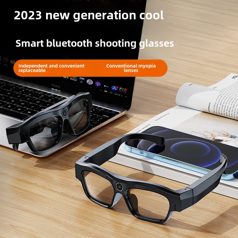 4K Ultra-Clear Bluetooth Fashion Glasses with Camera Black 64g 