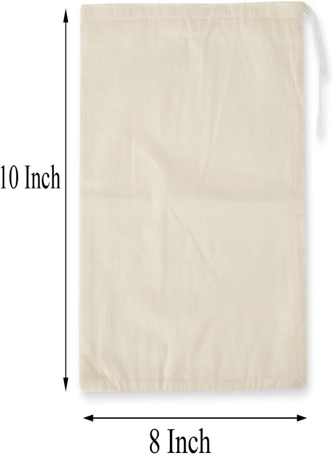 Birdbrid Cotton Muslin Drawstring Bags 8x10 Inch, Reusable Vegetable, Fruit & Grocery Storage Pouch, Pack of 4 - Image 3