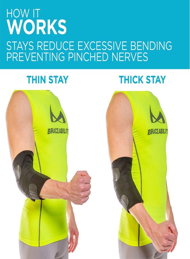 BraceAbility Cubital Tunnel Syndrome Brace - Ulnar Nerve Padded Elbow Splint for Sleeping and Daytime Support for Radial Neuropathy and Nerve Entrapment Treatment Pain-Relief and Recovery (Universal) - Image 3