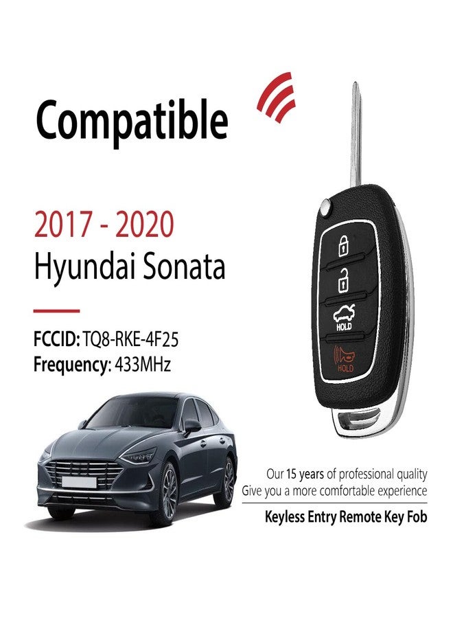 Keylessbest Replacement for 2017 2018 2019 2020 Hyundai Sonata Key Fob Remote Control TQ8-RKE-4F25 4 Buttons 433MHz - Image 2