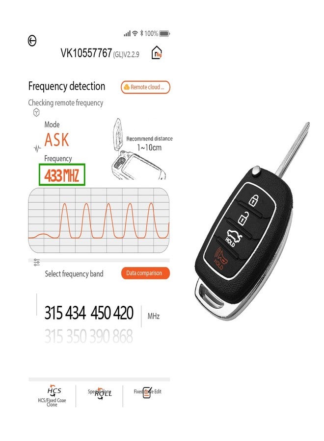 Keylessbest Replacement for 2017 2018 2019 2020 Hyundai Sonata Key Fob Remote Control TQ8-RKE-4F25 4 Buttons 433MHz - Image 5