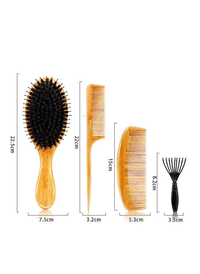 Generic - Wooden Hair Comb Massage Brush Nylon Hair Brush Airbag Massage Comb Anti-static Hair Brushes Scalp Massage Comb Hair Styling Tool - Image 1