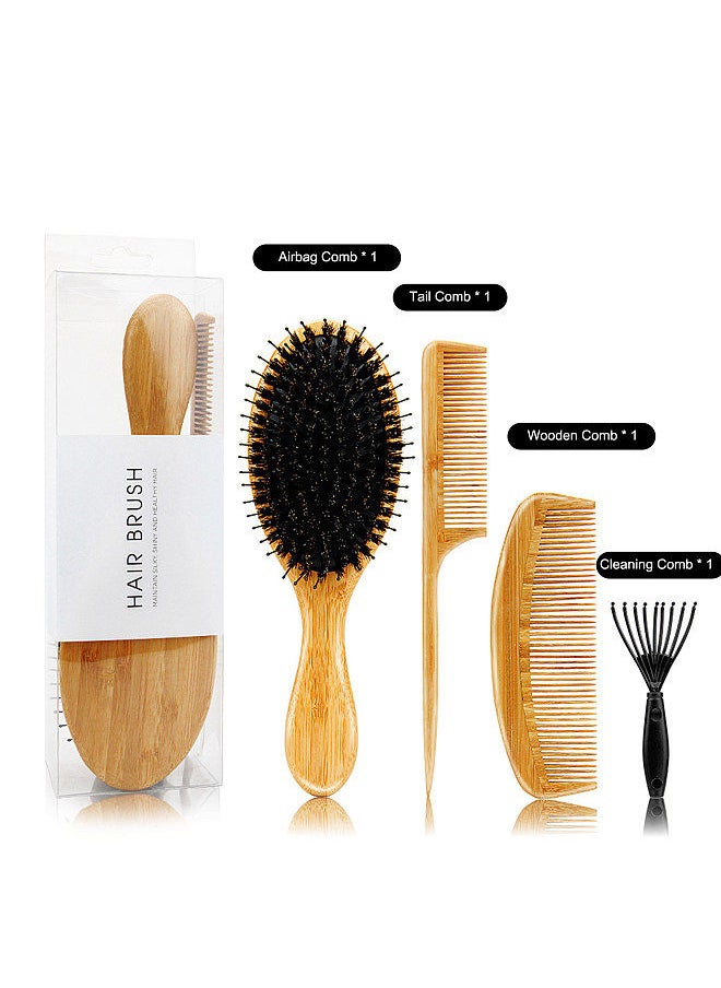 Generic - Wooden Hair Comb Massage Brush Nylon Hair Brush Airbag Massage Comb Anti-static Hair Brushes Scalp Massage Comb Hair Styling Tool - Image 1