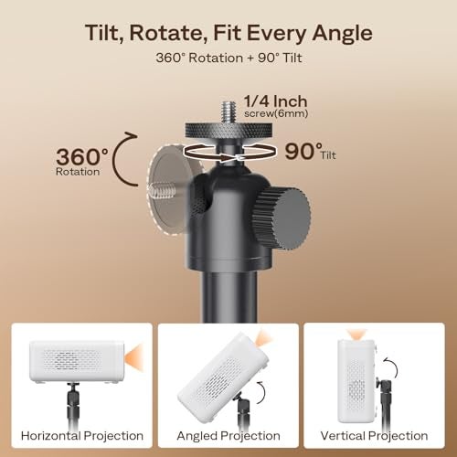 Aurzen Adjustable Projector Stand, 17.3–43.3 in Height, 1/4-Inch Screw, Compatible D1R Cube/D1R/D1/D1G/BOOM mini/BOOM air/D1 air Projectors & Most Projectors - Image 3