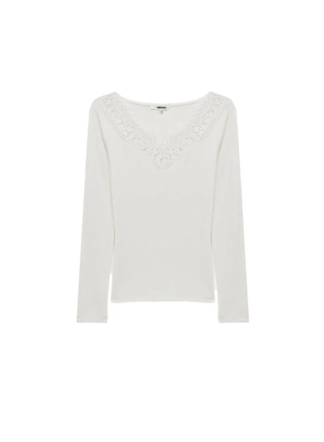 Koton  V-Neck T-Shirt for Women | Best Price UAE