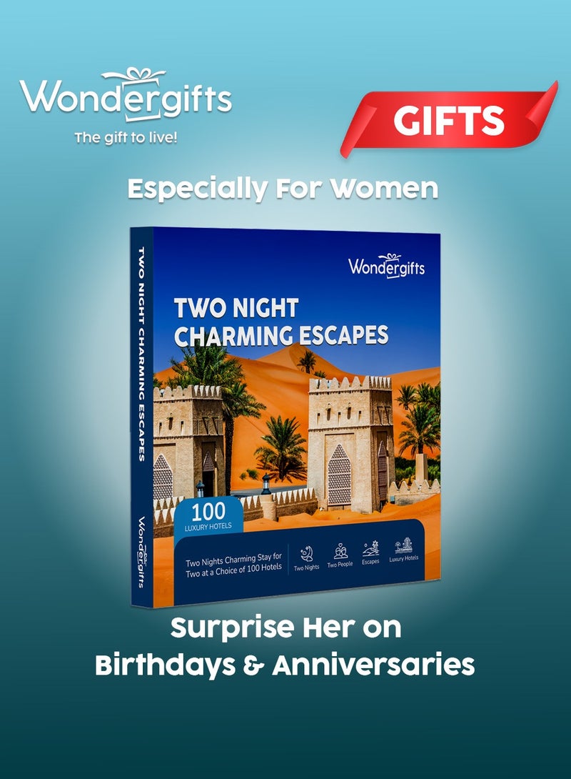 Wondergifts هدية إقامة ساحرة لمدة ليلتين لها | تجربة في أكثر من 100 فندق فاخر | هدية عيد ميلاد للنساء | هدية مثالية للأزواج، ذكرى الزواج أو الزفاف - Image 1