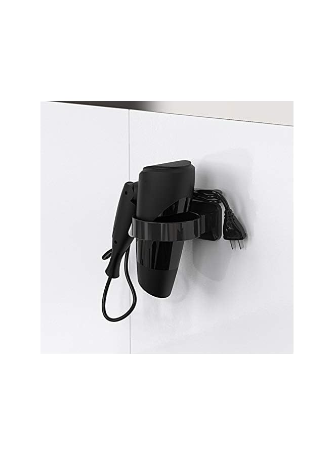 jaexest Hair Dryer Holder, Bathroom Hair Dryer Holder, Hair Care Tools Holder Wall Mount, Styling Tool Organizer for Hair Dryer - Extra Large Rim (Black, L 3.7”×W 2.1”×H 4.3”) - Image 4