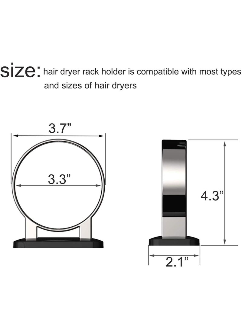 jaexest Hair Dryer Holder, Bathroom Hair Dryer Holder, Hair Care Tools Holder Wall Mount, Styling Tool Organizer for Hair Dryer - Extra Large Rim (Black, L 3.7”×W 2.1”×H 4.3”) - Image 3