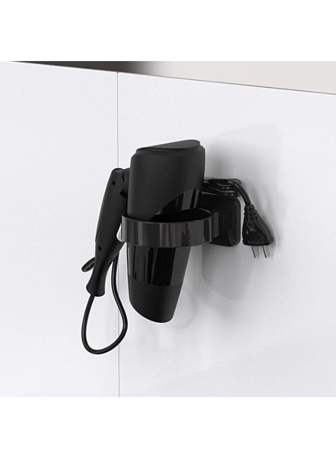 jaexest Hair Dryer Holder, Bathroom Hair Dryer Holder, Hair Care Tools Holder Wall Mount, Styling Tool Organizer for Hair Dryer - Extra Large Rim (Black, L 3.7”×W 2.1”×H 4.3”) - Image 4