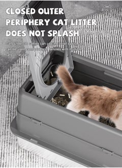 Kidle Stainless Steel Cat Litter Box with Lid Extra Large Enclosed Litter Box Covered High Sided Litter Pan Easy Cleaning  - Image 5