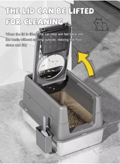 Kidle Stainless Steel Cat Litter Box with Lid Extra Large Enclosed Litter Box Covered High Sided Litter Pan Easy Cleaning  - Image 4