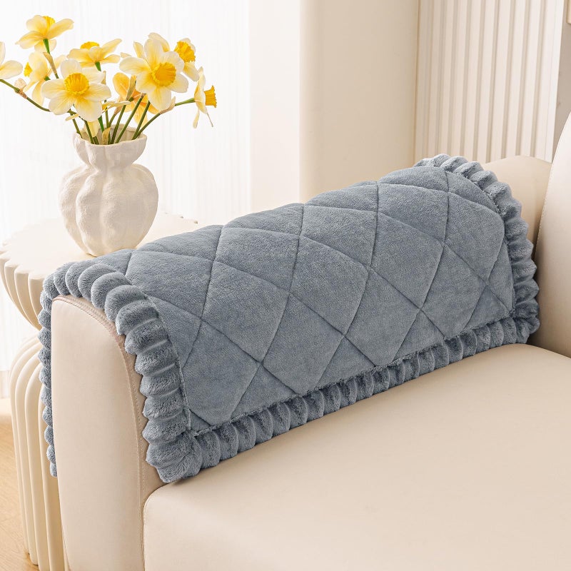 Smiry Couch Cover for Dogs Non Slip Washable Pet Sofa Protector for Large Dogs Cats Fuzzy Plush Sofa Covers Backrest Armrest Against Fur Dirt Scratch Resistant Grey 276276 - Image 2