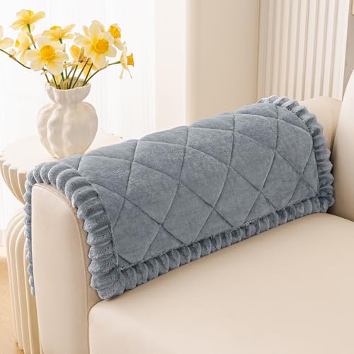 Smiry Couch Cover for Dogs Non Slip Washable Pet Sofa Protector for Large Dogs Cats Fuzzy Plush Sofa Covers Backrest Armrest Against Fur Dirt Scratch Resistant Grey 276276 - Image 1