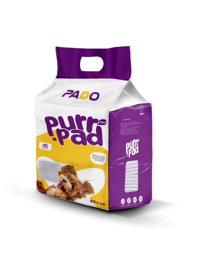 Pado Pet Pad - Advanced Layer Protection - 60 x 60cm - 40pcs - Image 1