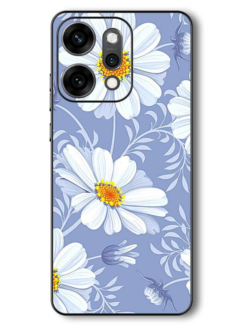 Theodor Case Compatible with Oppo Reno 14 Pro 6.83 Inch Protection Shockproof Bumper Cover White Yellow Flower - Image 1