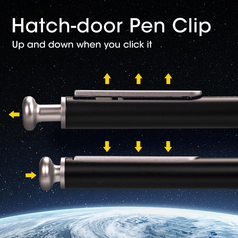 WRITECH Gel Pens Fine Point: Premium Metal Barrel Retractable 0.7mm Black Ink Pen 2ct with 2 Refills No Smear & Bleed Quick Dry Smooth Writing Silent Click Luxury Up-Gel - Image 4