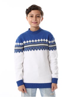 Caesar Wool Boys Pullover With Multi Design  - Image 1