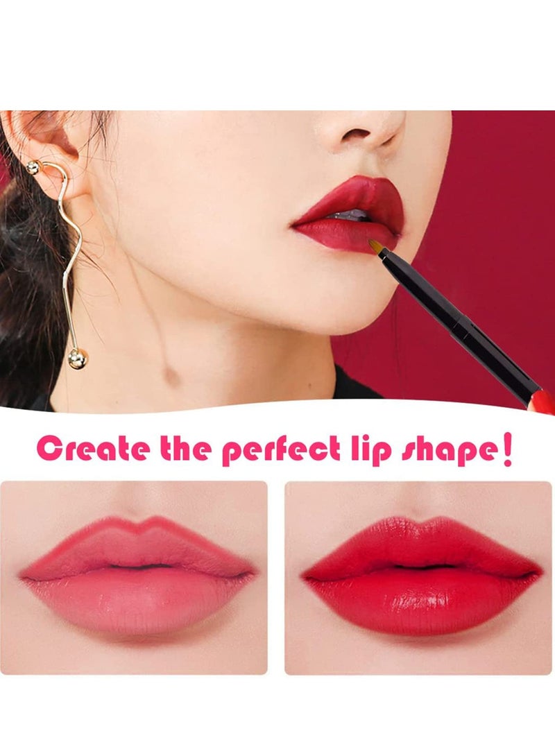 Zikra Lip Brush 2-In-1 Dual End Lipstick with Lid Retractable Lip Travel Eye Make Up Brushes Concealer Eye Shadow Lip tool Lip Contours Makeup Travel and Daily - Image 4