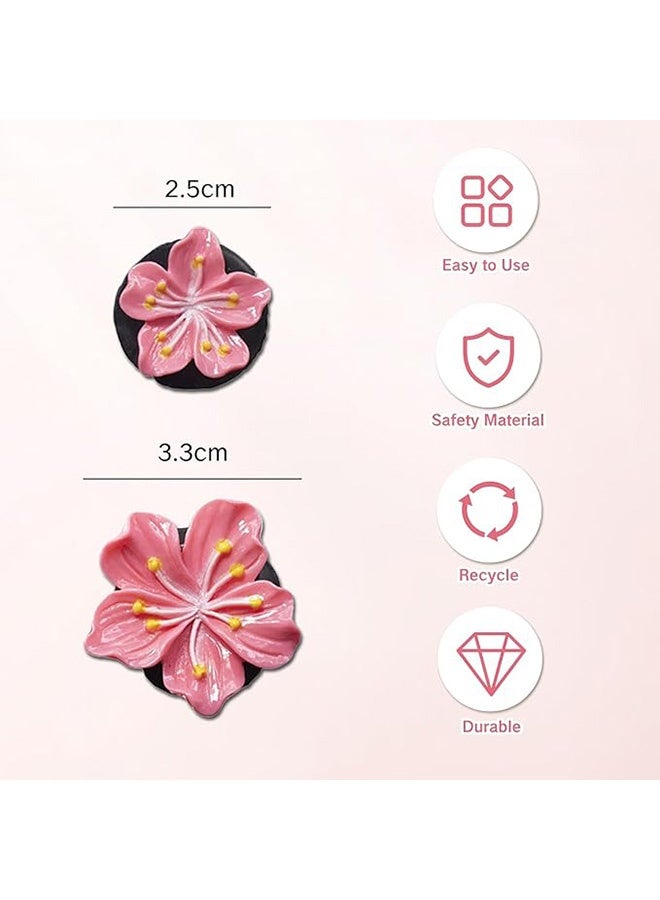 Photon 6 قطع من مشابك معطرات الهواء للسيارات، مشابك تهوية السيارة على شكل زهرة وردية، إكسسوارات داخلية نسائية ذات مظهر جمالي، زخارف لفتحات تكييف السيارة - Image 2