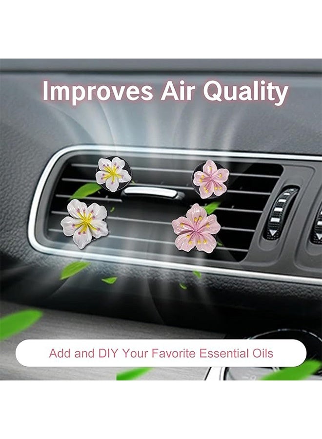 Photon 6 قطع من مشابك معطرات الهواء للسيارات، مشابك تهوية السيارة على شكل زهرة وردية، إكسسوارات داخلية نسائية ذات مظهر جمالي، زخارف لفتحات تكييف السيارة - Image 3