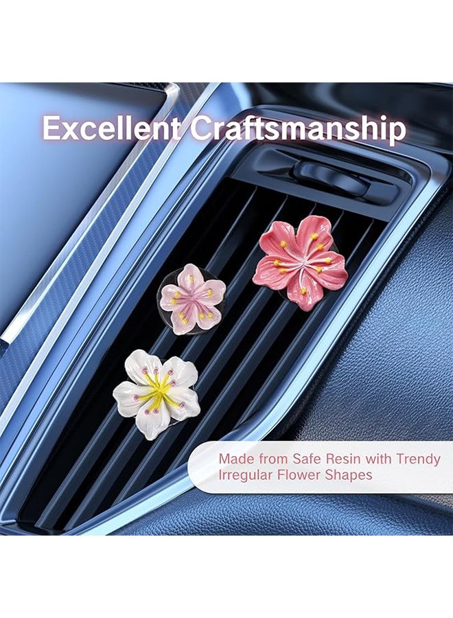 Photon 6 قطع من مشابك معطرات الهواء للسيارات، مشابك تهوية السيارة على شكل زهرة وردية، إكسسوارات داخلية نسائية ذات مظهر جمالي، زخارف لفتحات تكييف السيارة - Image 5
