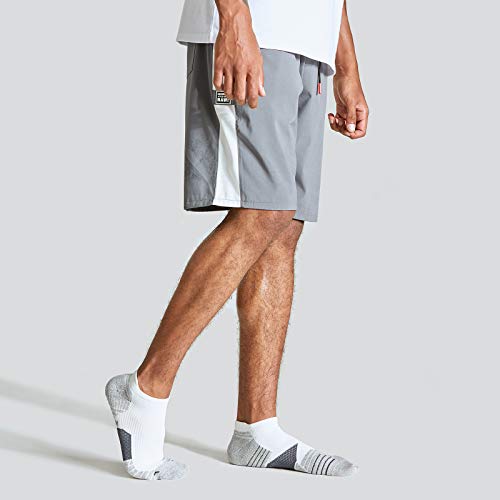 WANDER Men's Athletic Running Socks 7 Pairs Thick Cushion Ankle Socks for Men Sport Low Cut Socks 6-9/10-12 (7 Pairs White Grey, Shoe Size: 10-12) - Image 5