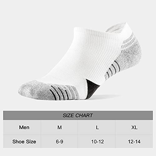 WANDER Men's Athletic Running Socks 7 Pairs Thick Cushion Ankle Socks for Men Sport Low Cut Socks 6-9/10-12 (7 Pairs White Grey, Shoe Size: 10-12) - Image 2