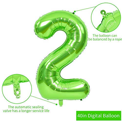 TONIFUL 40 Inch Large Green Numbers Balloons 09 Number 2 Digital 2 Helium Foil Mylar Big Number Balloons for 2026 Graduation New Year Eve Birthday Party Anniversary Supplies Decorations - Image 5